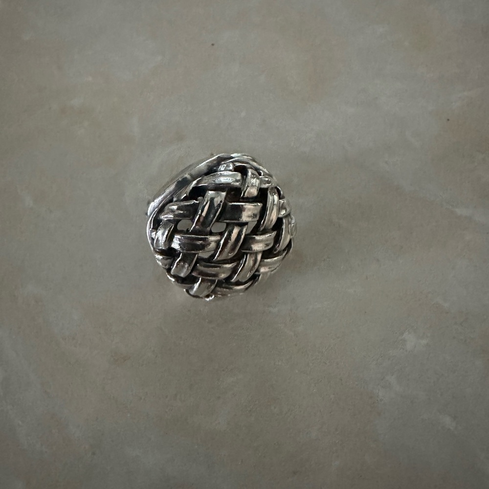 One Slane & Slane Basket Weave Earring Sterling Silver